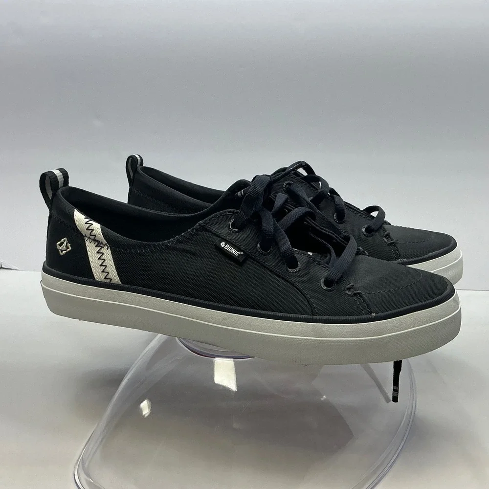Sperry BIONIC‎ Crest Vibe Canvas Sneakers Casual Comfort Shoes Black Womens 7